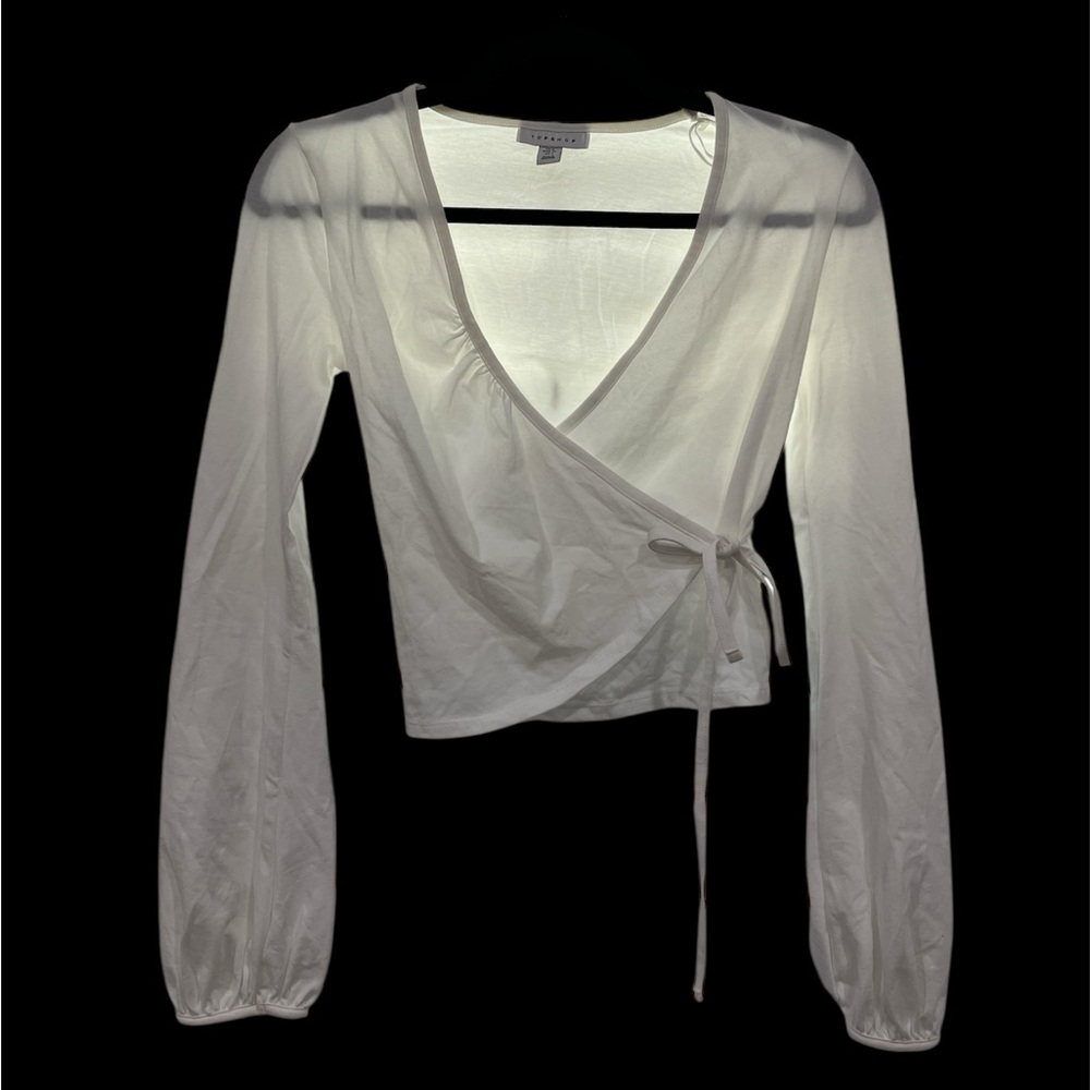 Topshop Never worn white long sleeve crop top